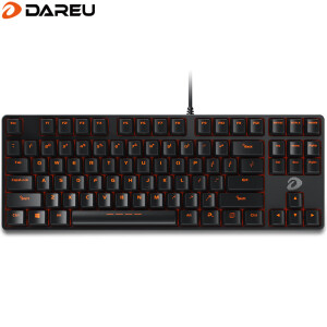 红轴、87键、黑色、无光：Dareu/达尔优 DK100 机械键盘