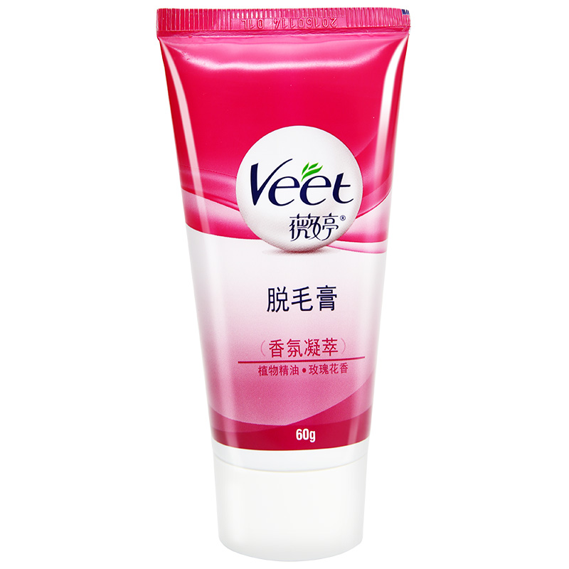京东自营薇婷veet脱毛膏 香氛凝萃60g 植物精油 玫瑰花香(男女士去毛